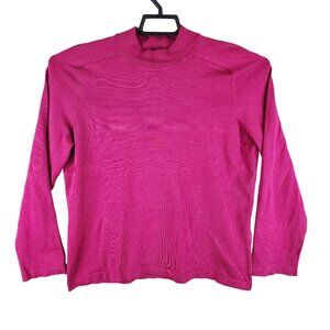 Womens Pink Jones New York Collection Blouse Top Silk Blend Long Sleeve Size XL